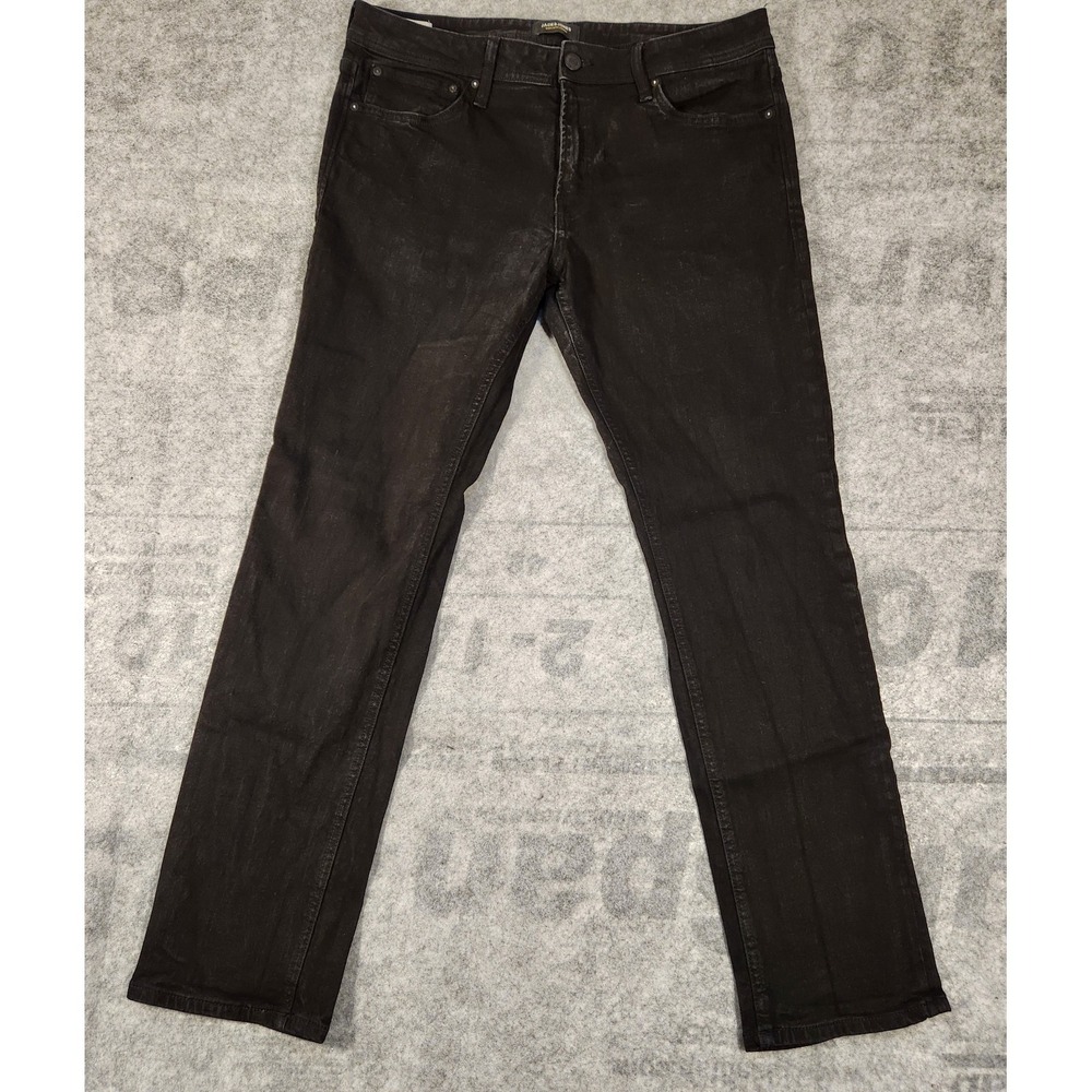 jack jones‎ Jeans Mens 36x32 Black slim straight stretch